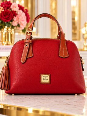 Dooney & Bourke Pebble Grain Small Audrey Red Leather Satchel NWT